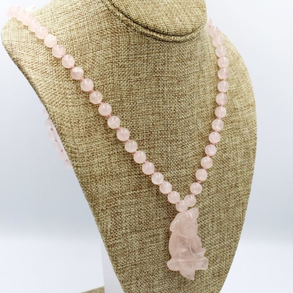 Chinese Jade Bead Necklace With Jade Bird Pendant - Picture 3 of 7